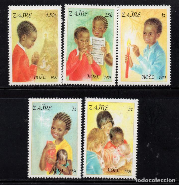 Sellos: ZAIRE 1059/63** - A&Ntilde;O 1981 - NAVIDAD - Foto 1