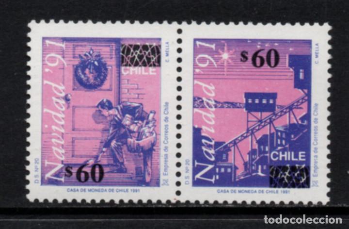 Sellos: CHILE 1133/34** - A&Ntilde;O 1992 - NAVIDAD - Foto 1