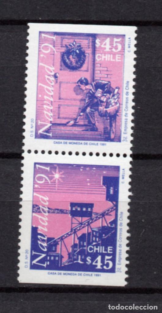 Sellos: CHILE 1082a/83a** - A&Ntilde;O 1991 - NAVIDAD - Foto 1