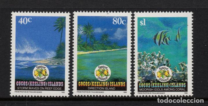 Sellos: COCOS 264/66** - A&Ntilde;O 1992 - NAVIDAD - Foto 1