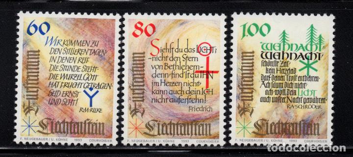 Sellos: LIECHTENSTEIN 1014/16** - A&Ntilde;O 1993 - NAVIDAD - Foto 1