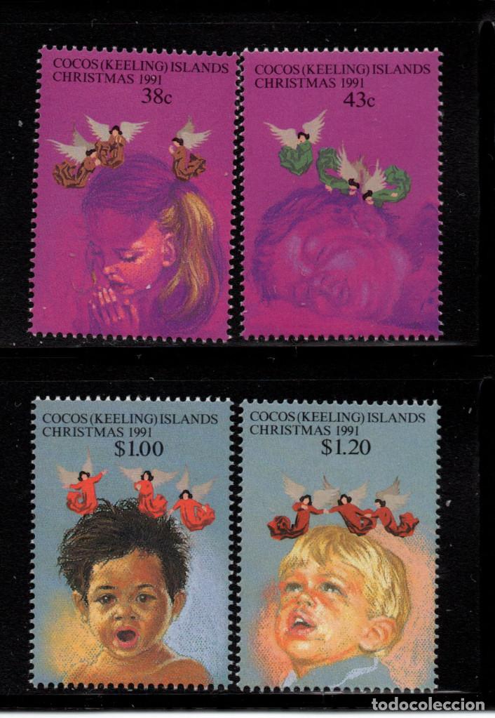 Sellos: COCOS 240/43** - A&Ntilde;O 1991 - NAVIDAD - Foto 1