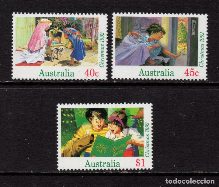Sellos: AUSTRALIA 1284/86** - A&Ntilde;O 1992 - NAVIDAD - Foto 1