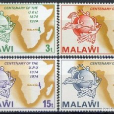 Sellos: MALAWI 1974 IVERT 217/20 *** CENTENARIO DE LA UNIÓN POSTAL UNIVERSAL - U.P.U.. Lote 232925450