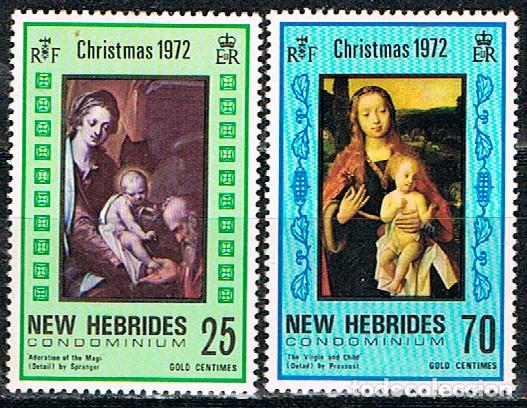 NUEVAS HEBRIDAS (VANUATU), NAVIDAD 1972, IOVERT Nº 314/5, NUEVO *** (SERIE COMPLETA) (Sellos - Temáticas - Navidad)