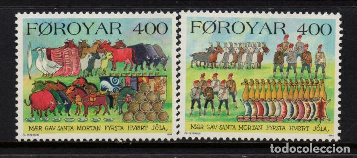 Sellos: FEROE 266/67** - A&Ntilde;O 1994 - NAVIDAD - Foto 1