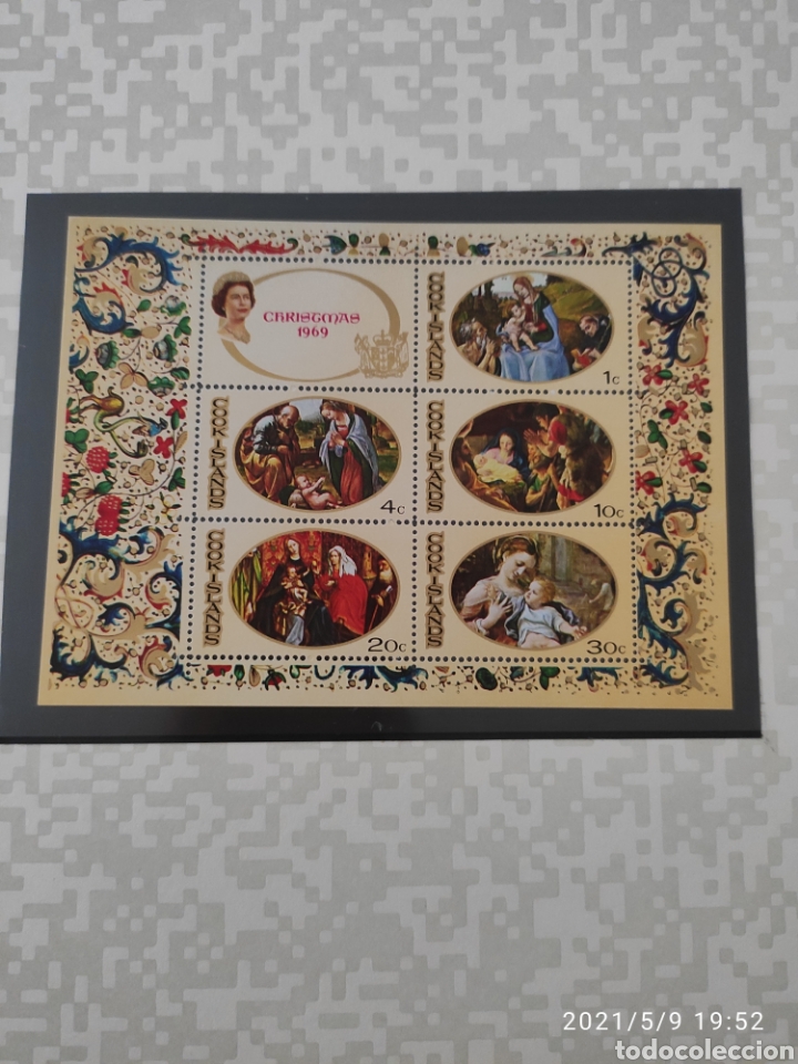 Sellos: Hoja Islas Cook navidad 1969 - Foto 1