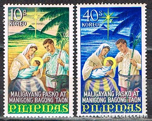 FILIPINAS Nº 837/8, NAVIDAD 1967, SAGRADA FAMILIA (VERSIÓN FILIPINA), NUEVO *** (SERIE COMPLETA) (Sellos - Temáticas - Navidad)