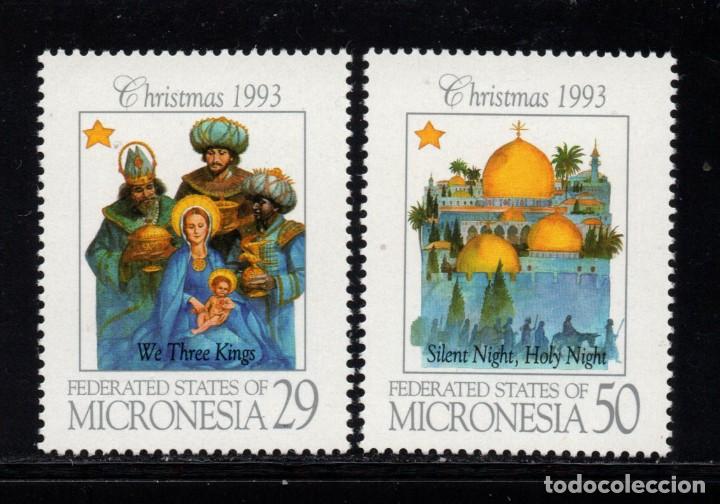 Sellos: MICRONESIA 256/57** - A&Ntilde;O 1993 - NAVIDAD - Foto 1