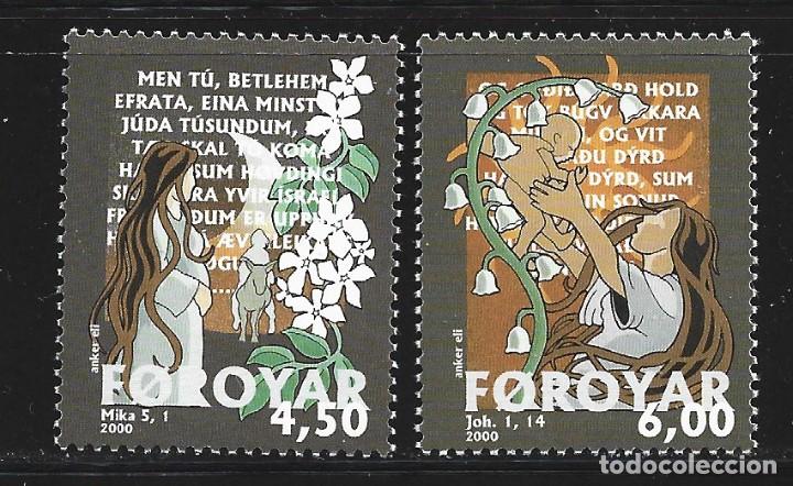 Sellos: FEROE 381/82** - A&Ntilde;O 2000 - NAVIDAD - Foto 1
