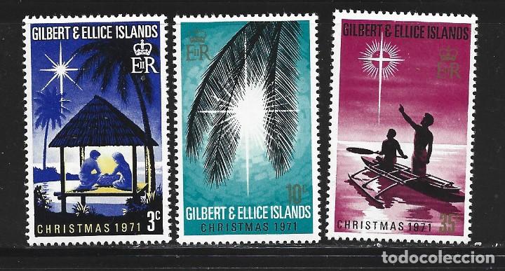 Sellos: GILBERT & ELLICE 185/87** - A&Ntilde;O 1971 - NAVIDAD - Foto 1
