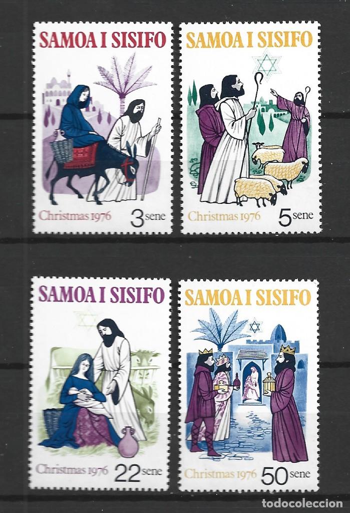 Sellos: SAMOA 380/83** - A&Ntilde;O 1976 - NAVIDAD - Foto 1