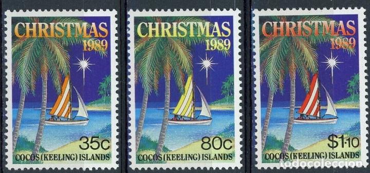 Sellos: Cocos 1989 Ivert 207/9 *** Navidad - Foto 1