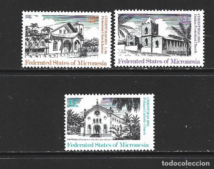 Sellos: MICRONESIA 27 Y AEREO 10/11** - A&Ntilde;O 1985 - NAVIDAD - EDIFICIOS RELIGIOSOS - Foto 1