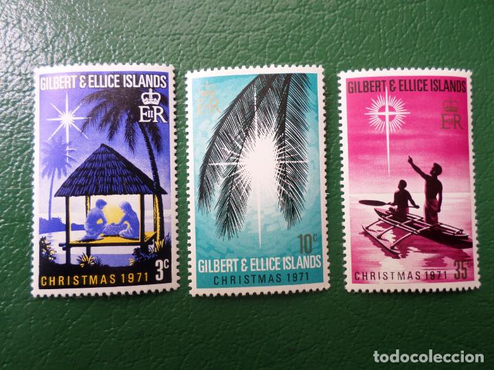 Sellos: *gilbert & ellice, 1971, navidad, Yvert 185/87 - Foto 1