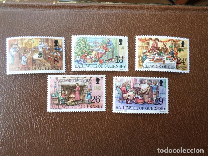 Sellos: :guernsey, 1982, navidad, Yvert 257/61 - Foto 1