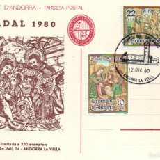 Sellos: ANDORRA, EDIFIL Nº 138/9, NAVIDAD 1980, RETBLO DE LA IGLESIA DE SAN ROMAN, PRIMER DÍA 12-12-1980