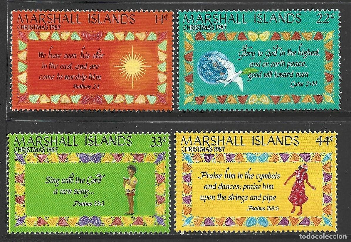 Sellos: MARSHALL 164/67** - A&Ntilde;O 1987 - NAVIDAD - Foto 1