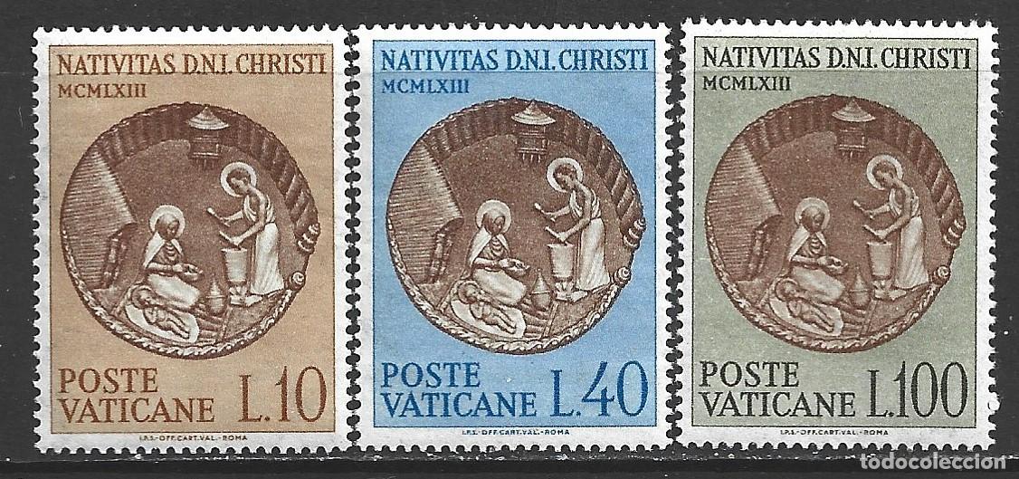 Sellos: VATICANO 390/92** - A&Ntilde;O 1963 - NAVIDAD - Foto 1