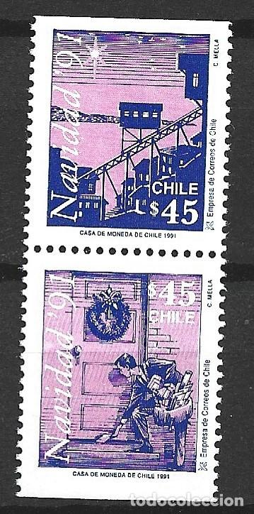 Sellos: CHILE 1131a/32a** - A&Ntilde;O 1992 - NAVIDAD - Foto 1