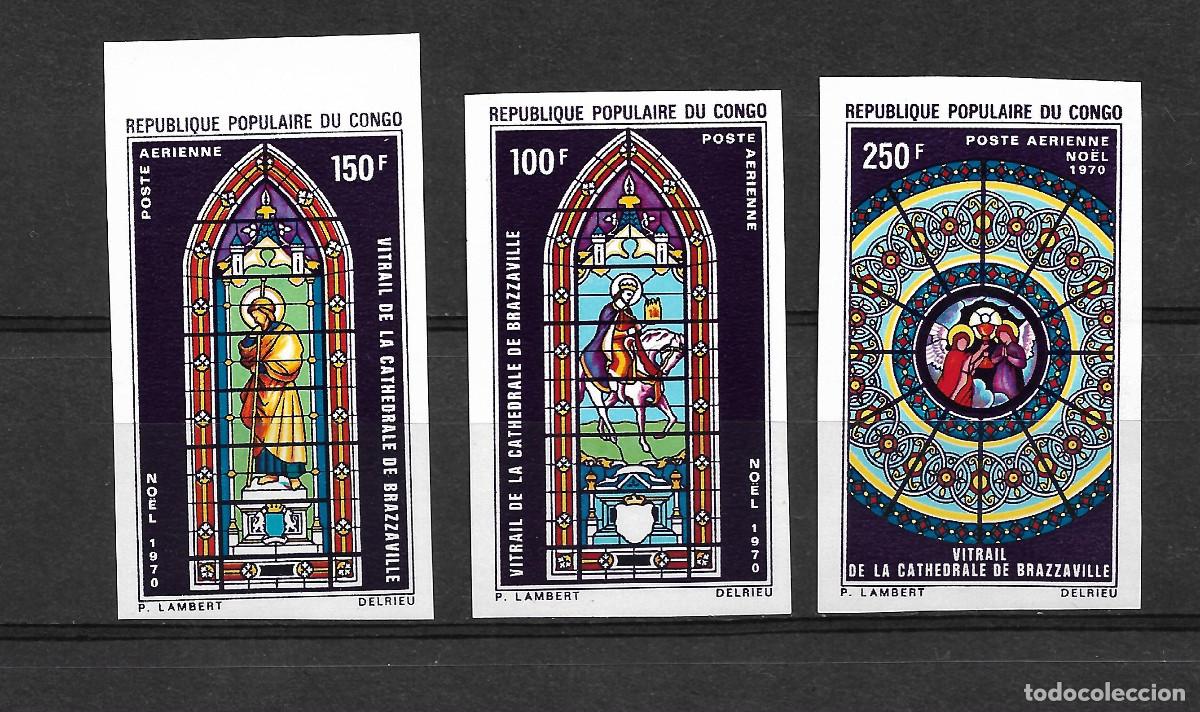 Sellos: CONGO 1970, SERIE COMPLETA NAVIDAD SIN DENTAR. MNH. - Foto 1