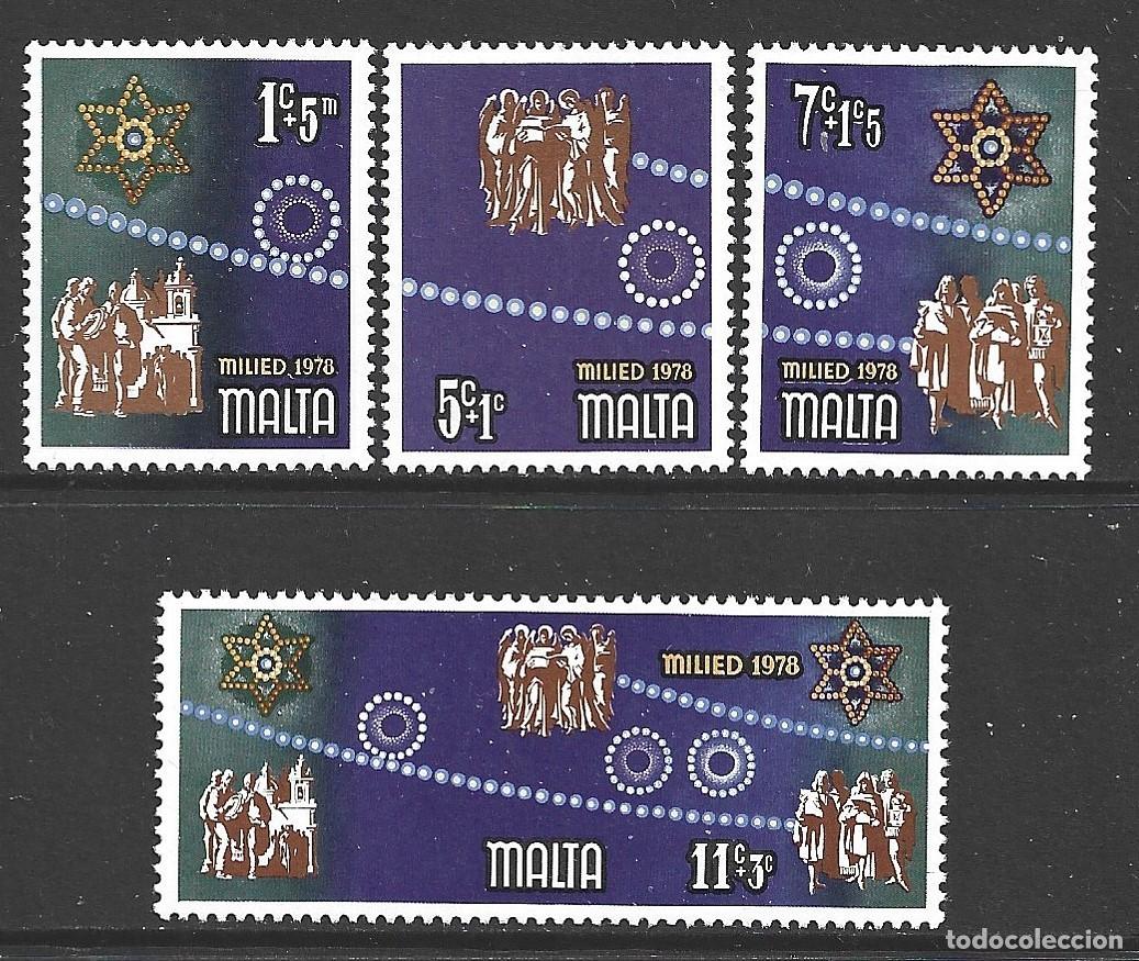 Sellos: MALTA 569/72** - A&Ntilde;O 1978 - NAVIDAD - Foto 1