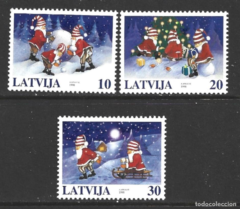 Sellos: LETONIA 456/58** A&Ntilde;O 1998 - NAVIDAD - Foto 1