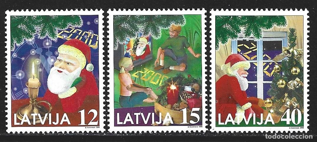Sellos: LETONIA 480/82** A&Ntilde;O 1999 - NAVIDAD - Foto 1