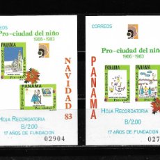 Sellos: PANAMÁ 1983, HOJAS BLOQUE NAVIDAD SIN DENTAR PRO CIUDAD DEL NIÑO.- MNH