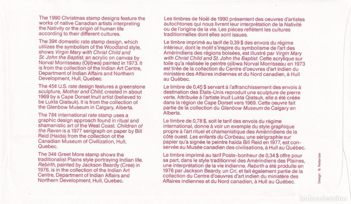 Sellos: FDC Canad&aacute; 1990 - Navidad - Foto 2