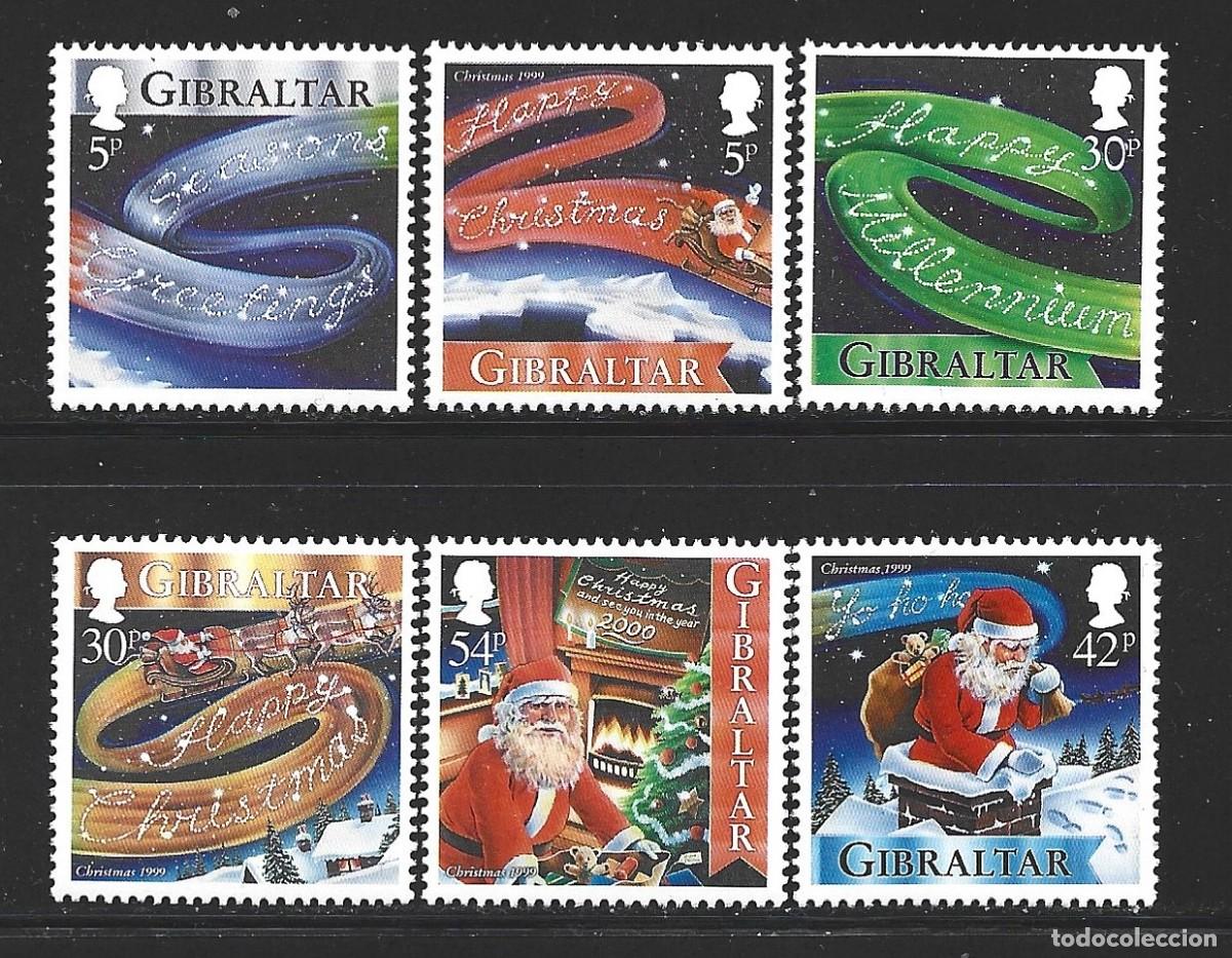 Sellos: GIBRALTAR 896/901** - A&Ntilde;O 1999 - NAVIDAD - Foto 1