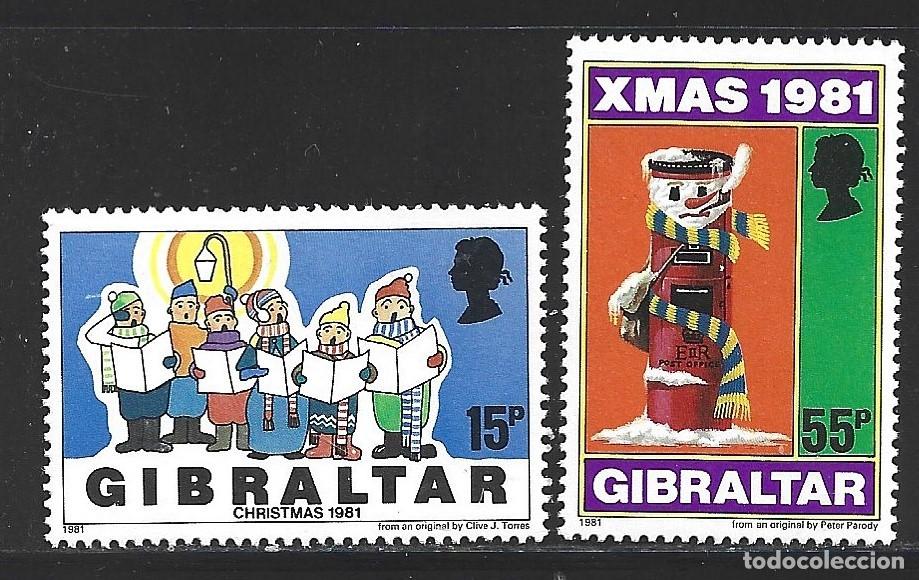 Sellos: GIBRALTAR 437/38** - A&Ntilde;O 1981 - NAVIDAD - Foto 1