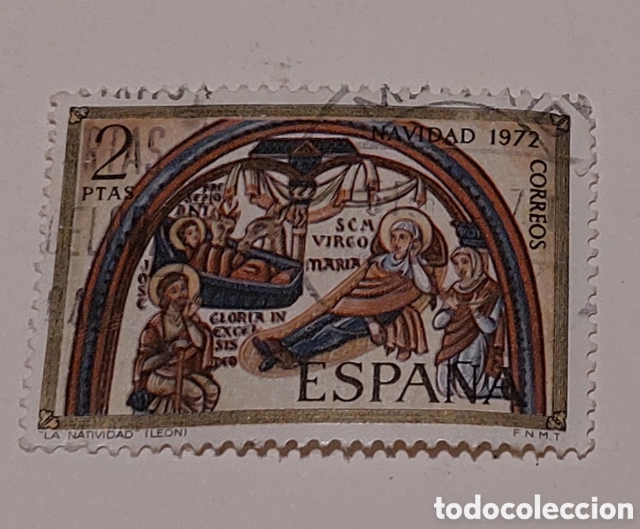 Sellos: Sello Espa&ntilde;a navidad 1972 usado - Foto 1