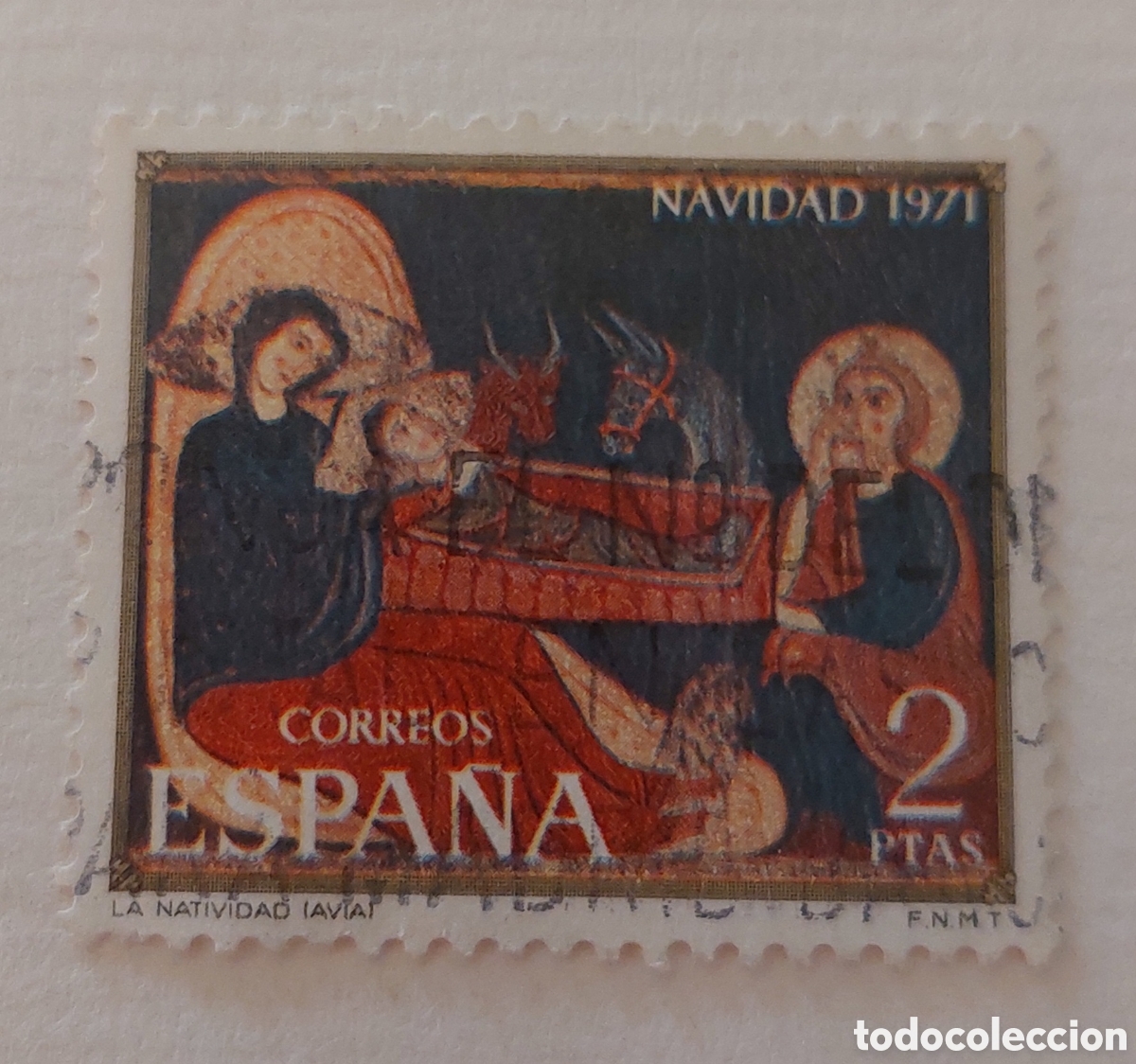 Sellos: Sello Espa&ntilde;a navidad 1971 usado - Foto 1