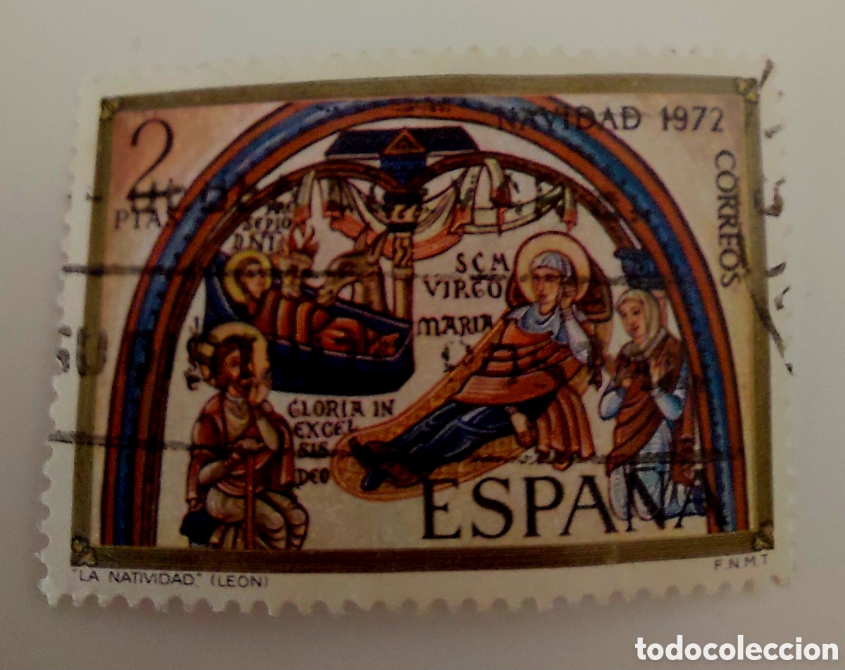 Sellos: Sello Espa&ntilde;a navidad 1972 usado - Foto 1