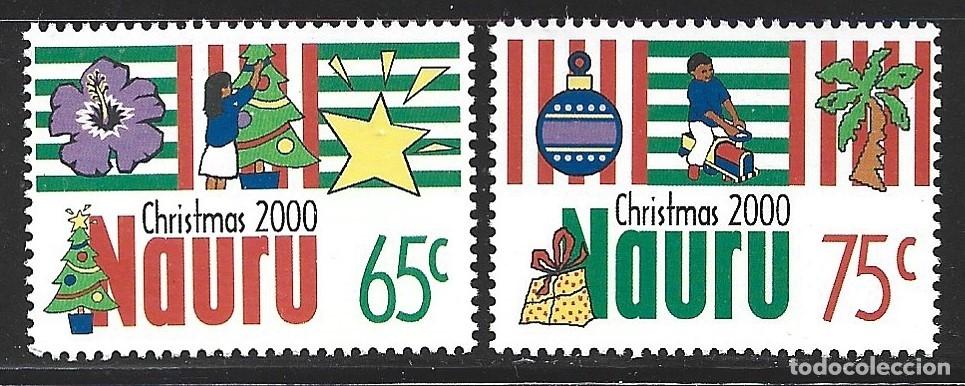 Sellos: NAURU 470/71** - A&Ntilde;O 2000 - NAVIDAD - Foto 1