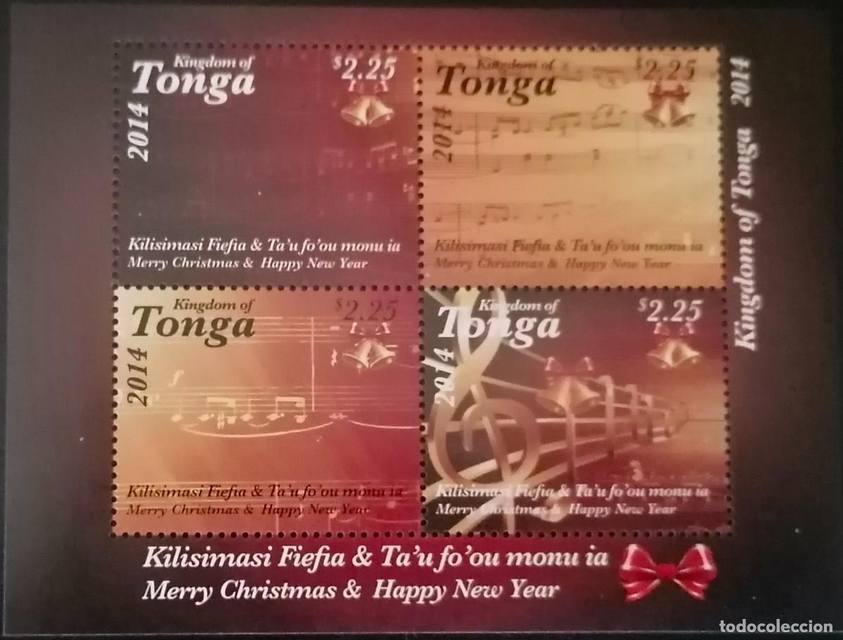 Sellos: TONGA 2014 - HB M&Uacute;SICA / NAVIDAD . - Foto 1