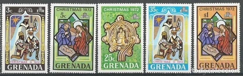 Sellos: GRENADA 1972 - NAVIDAD - YVERT 452-456** - Foto 1