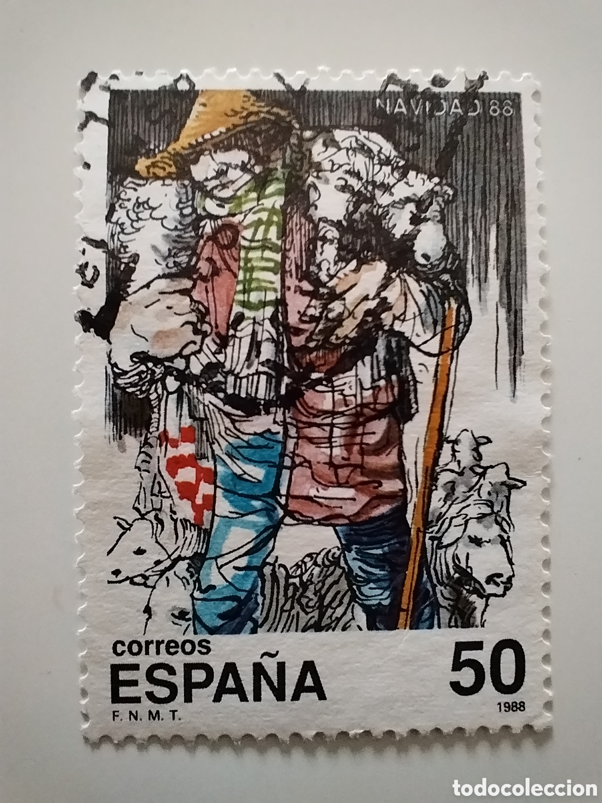 Sellos: ESPA&Ntilde;A sello Navidad 1988 - Foto 1