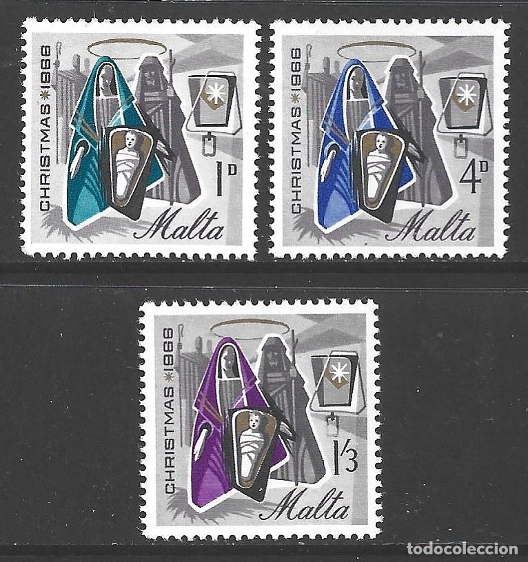 Sellos: MALTA 349/51** - A&Ntilde;O 1966 - NAVIDAD - Foto 1