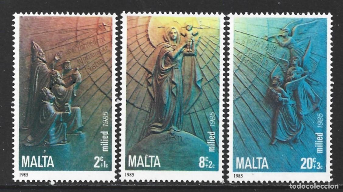 Sellos: MALTA 717/19** - A&Ntilde;O 1985 - NAVIDAD - Foto 1