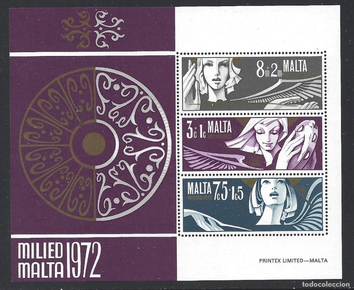 Sellos: MALTA HB 2** - A&Ntilde;O 1972 - NAVIDAD - Foto 1