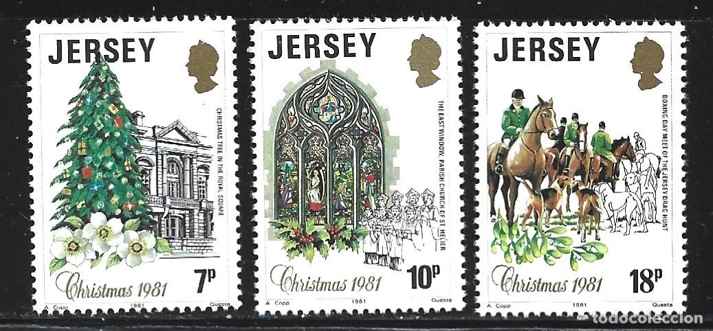 Sellos: JERSEY 264/66** - A&Ntilde;O 1981 - NAVIDAD - Foto 1