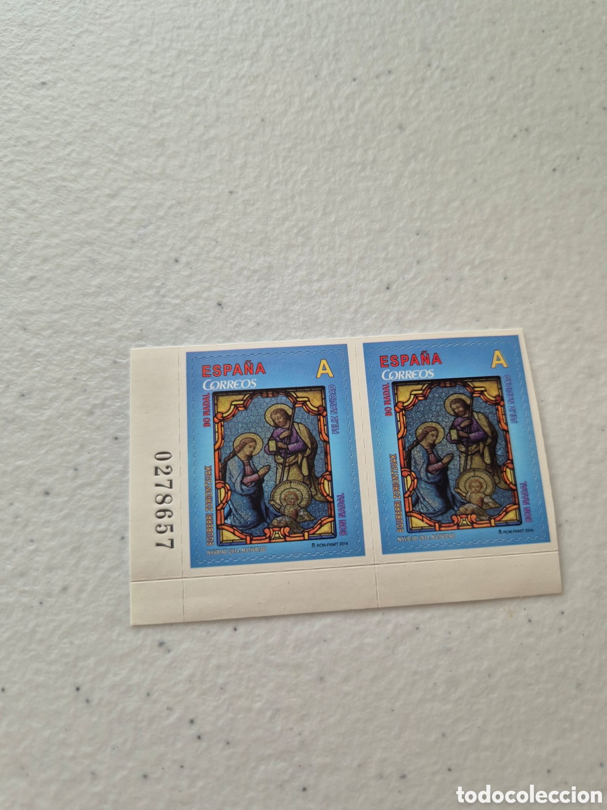 Sellos: 2 sellos Navidad Espa&ntilde;a 2014 - Foto 1