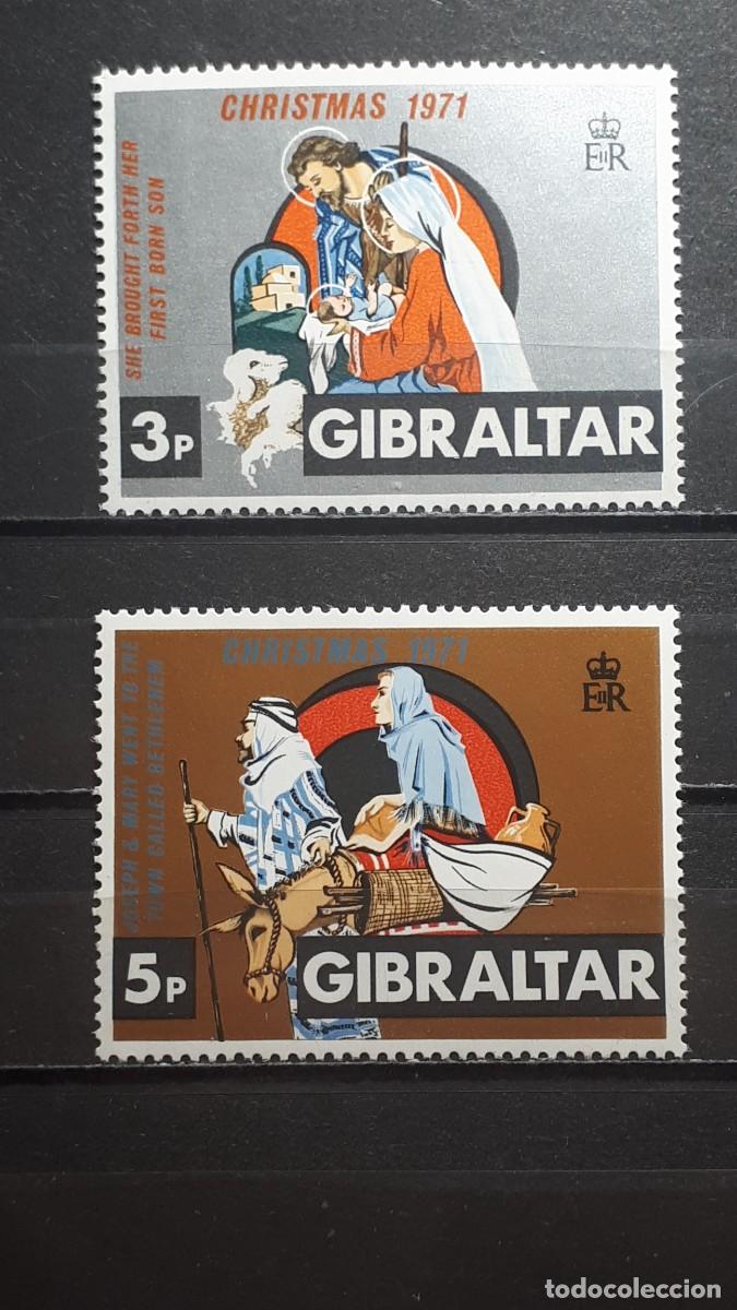 Sellos: NAVIDAD. GIBRALTAR. A&Ntilde;O 1971. **. YVERT 279/80 - Foto 1