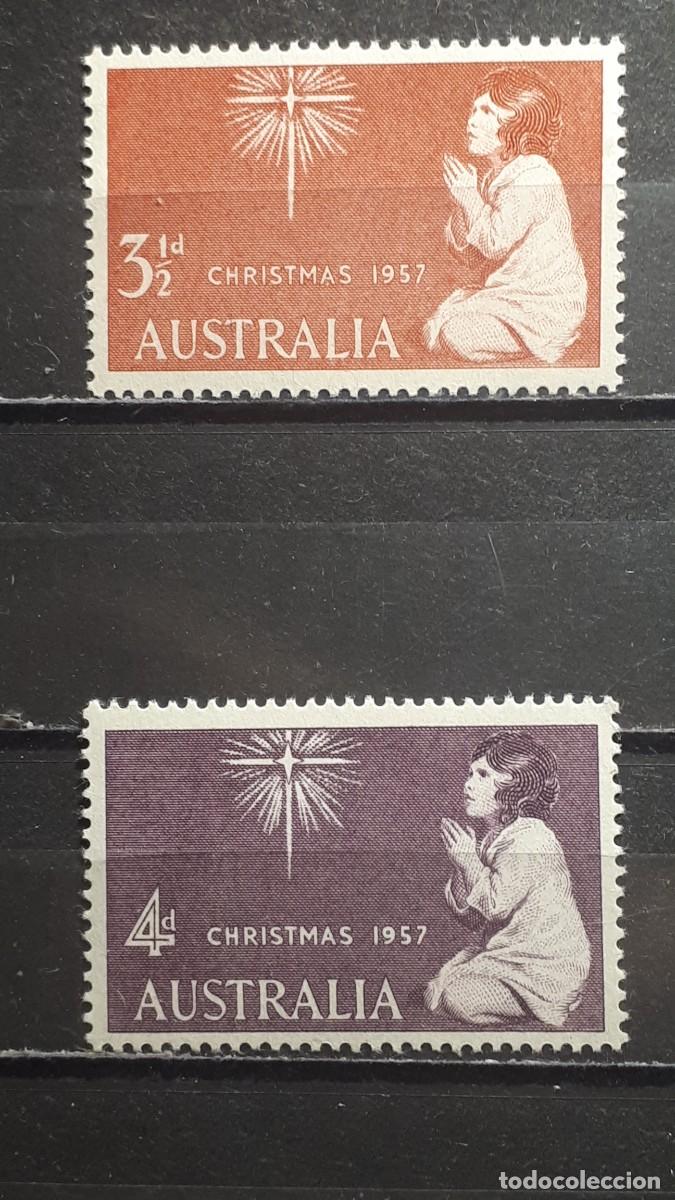 Sellos: NAVIDAD. AUSTRALIA. A&Ntilde;O 1957. **. YVERT 242/3 - Foto 1