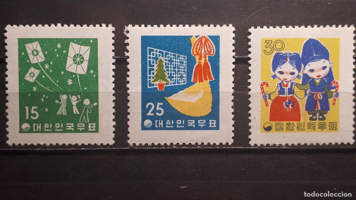 Sellos: NAVIDAD. COREA DEL SUR. A&Ntilde;O 1958. **. YVERT 217/9 - Foto 1