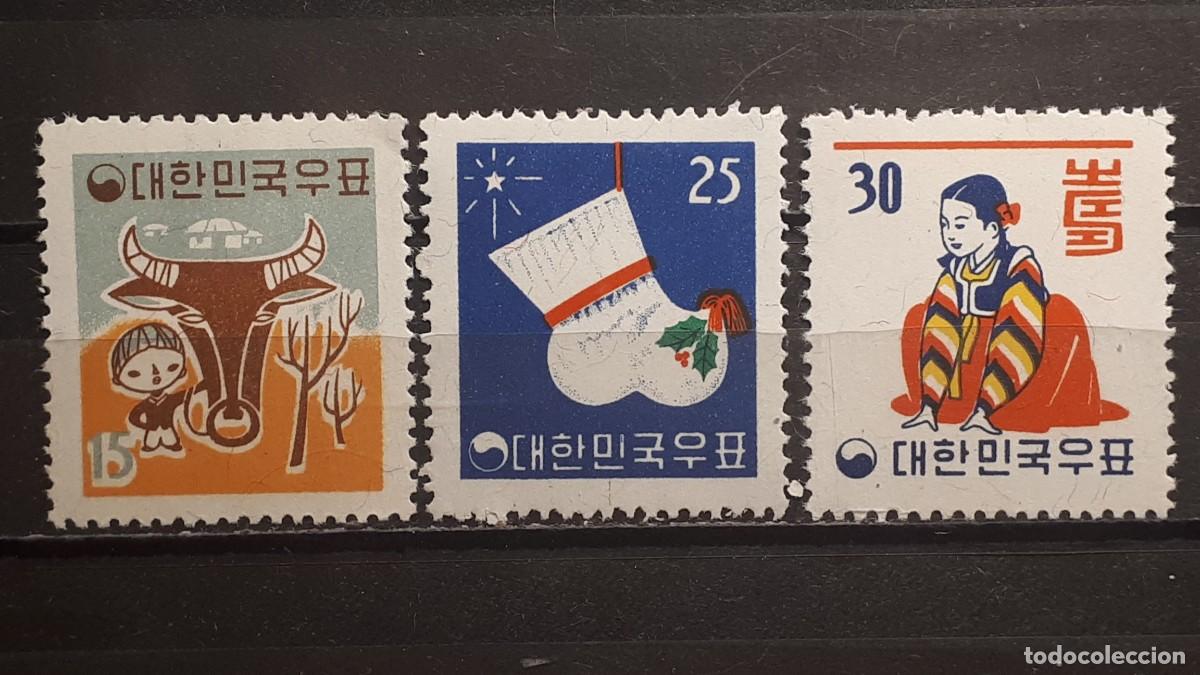 Sellos: NAVIDAD. COREA DEL SUR. A&Ntilde;O 1960. **. YVERT 247/9 - Foto 1