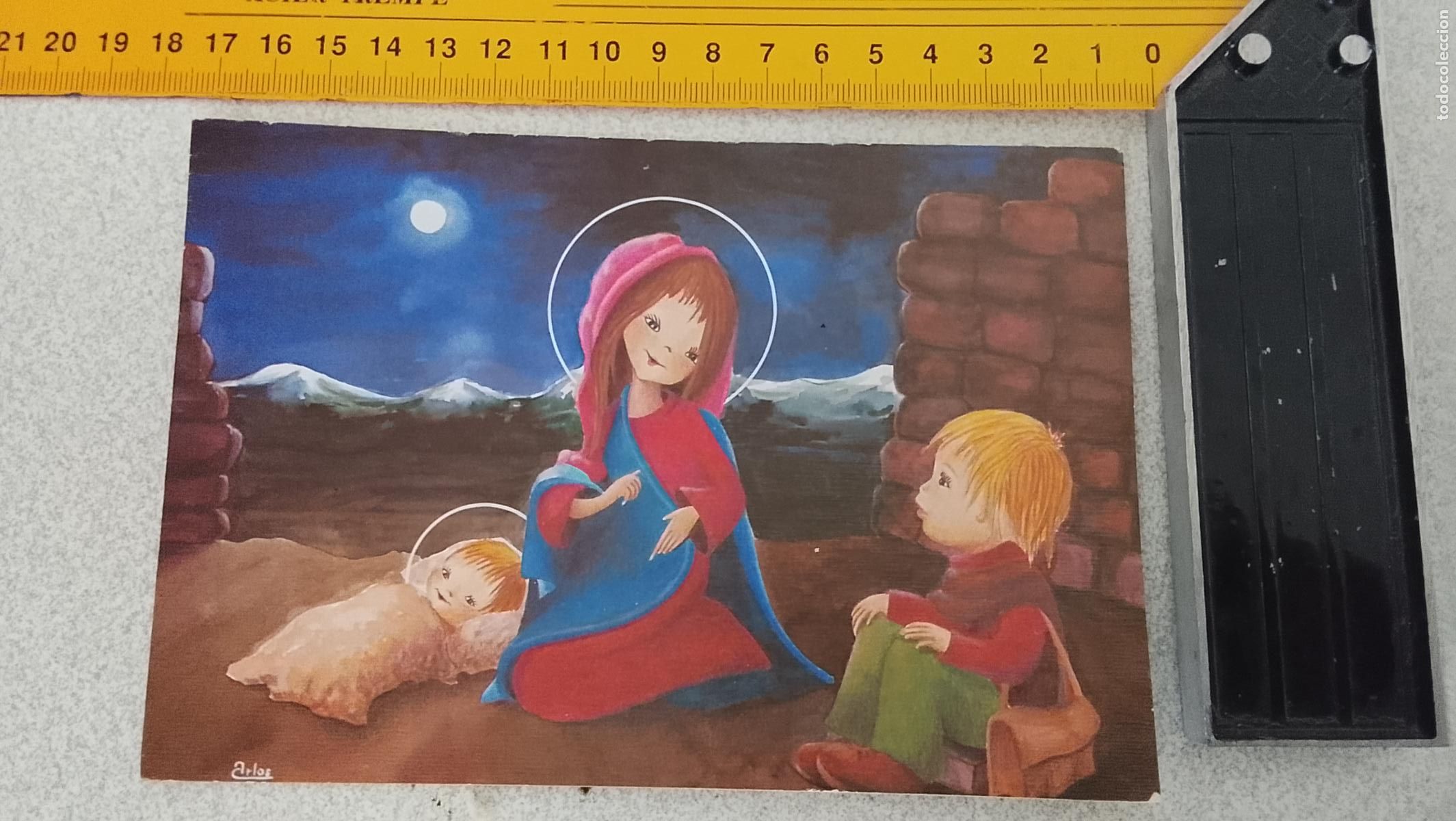 Timbres: ANTIGUA FELICITACION NAVIDADE&Ntilde;A POSTALES NAVIDAD &Oacute; CHRISTMAS PORTAL DE BELEN NACIMIENTO