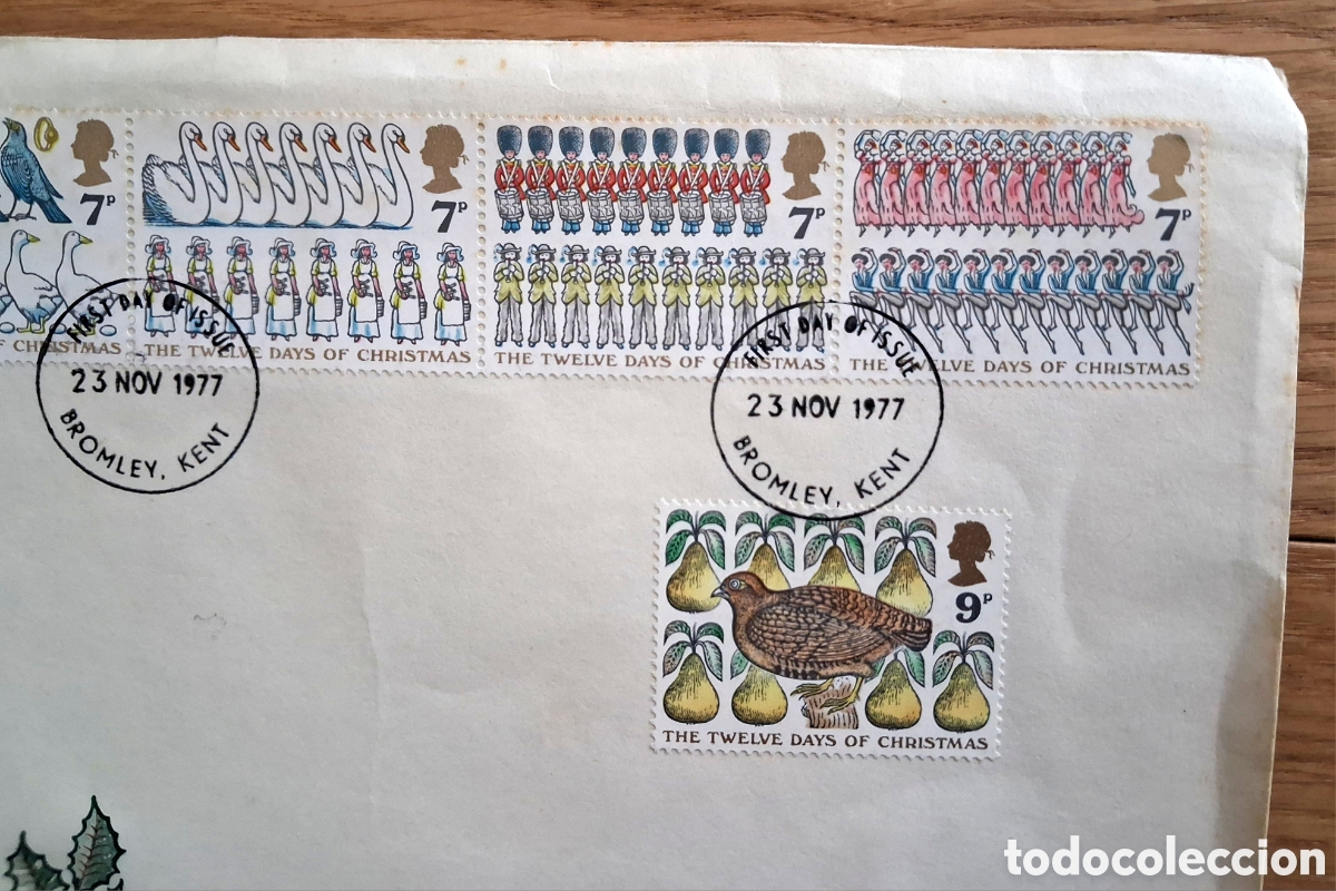 Sellos: Sellos en Sobre de FDC de UK, 1977 - Foto 2